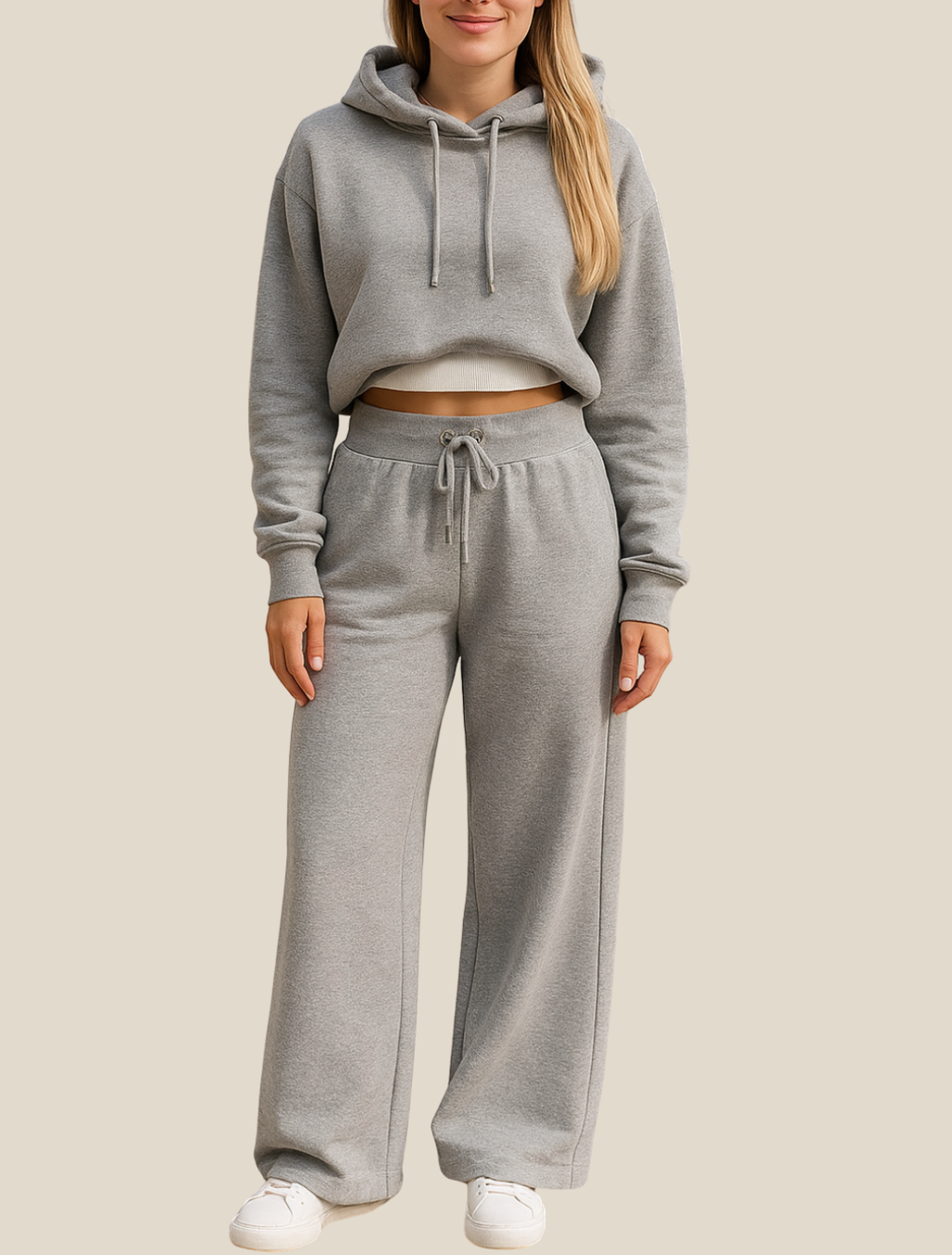 Women’s Two-Piece Hoodie Jogger Set, Casual Winter Tracksuit Outfit, Warm Loungewear