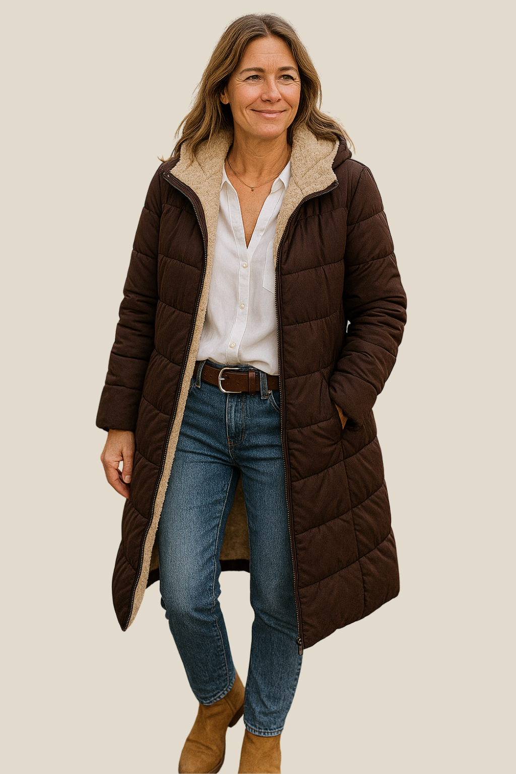 Women’s Hooded Winter Jacket, Long Warm Puffer Coat for Cold Weather And Daily Commuting