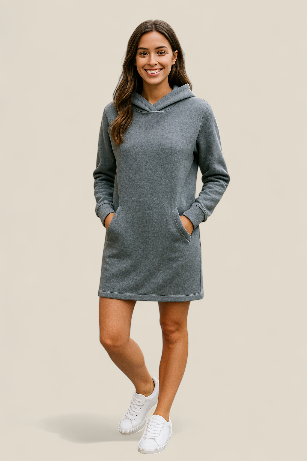 Women’s Hoodie Dress, Long Sleeve High Waist Hooded Sweatshirt, Warm Winter Top