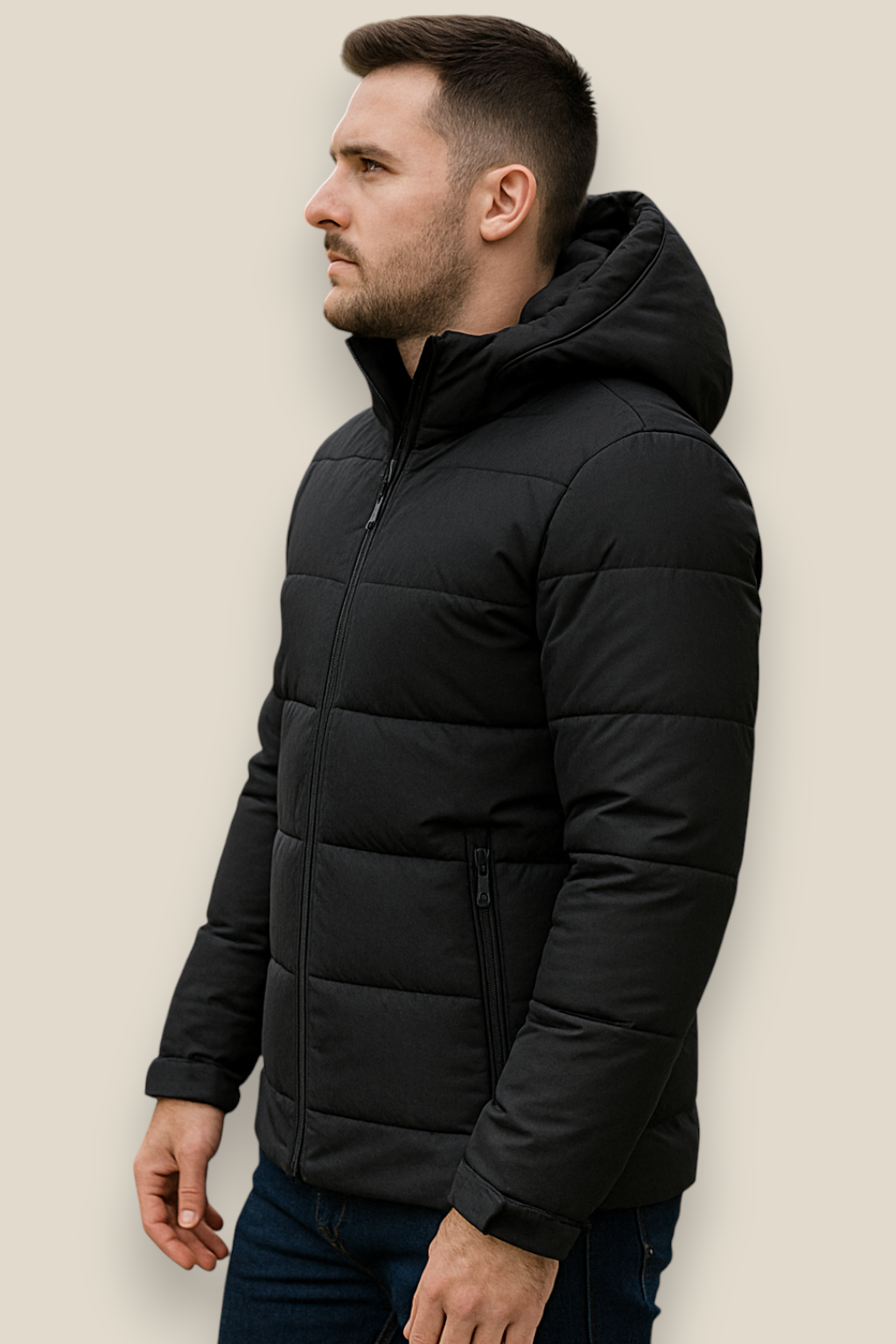 Men’s Hooded Duck Down Puffer Jacket - Thick Warm Casual Coat