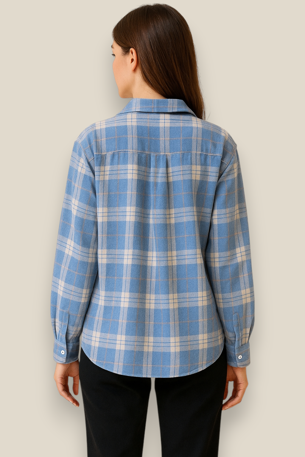 Women’s Plaid Flannel Shirt - Single Breasted Long Sleeve Winter Blouse