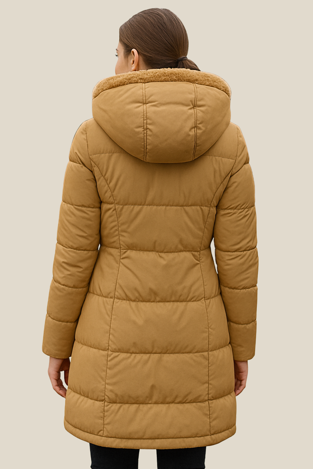 Women’s Puffer Winter Coat, Hooded Warm Fleece-Lined Jacket, Thick Lightweight Raincoat For Winter