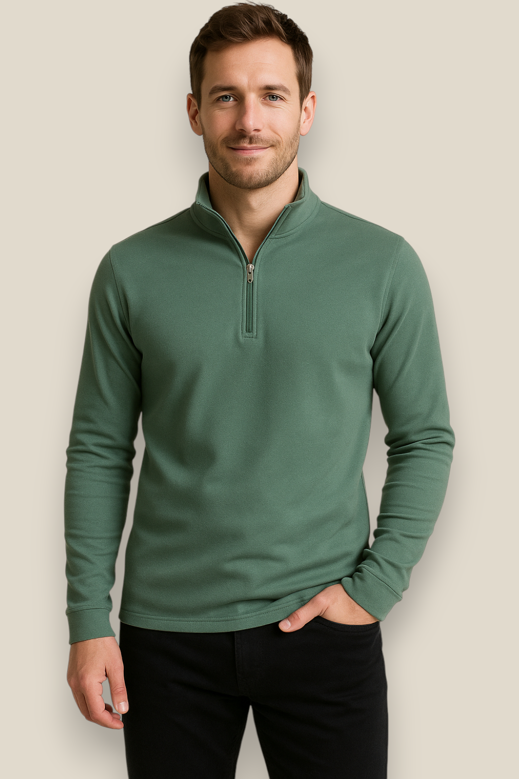 Men’s Fleece Jumper - Long-Sleeve Stand-Up Collar Winter Jacket