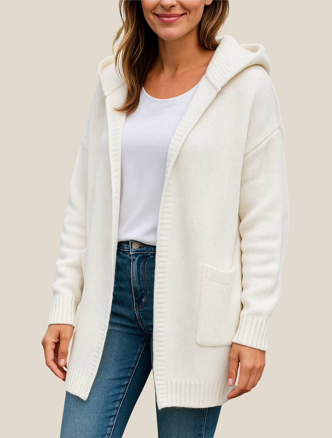 Women’s Knitted Long Cardigan Coat, Relaxed Fit Batwing Sleeve Sweater Jacket For Winter