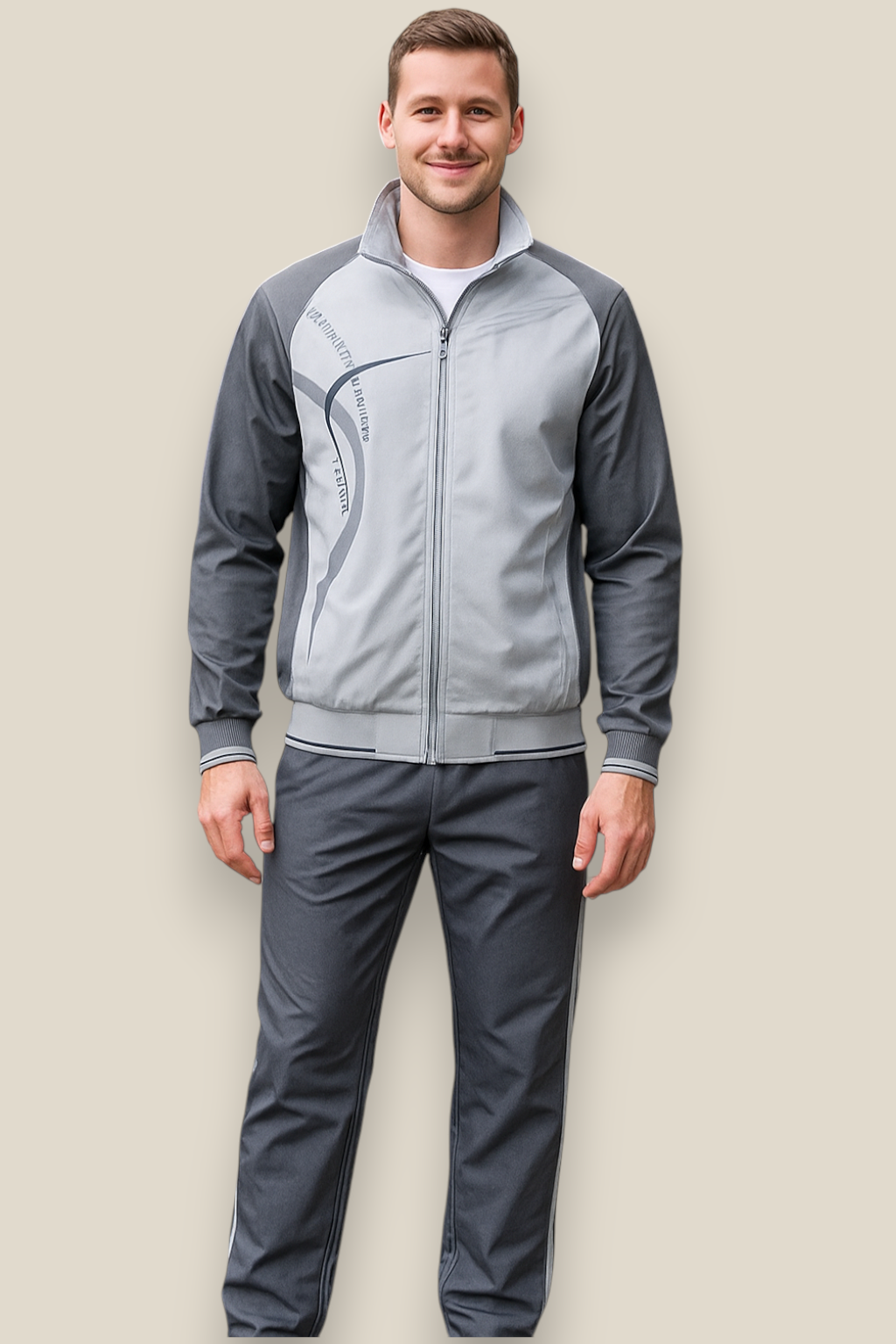 Men’s Sportswear Set - Two-Piece Jacket And Jogging Tracksuit Set