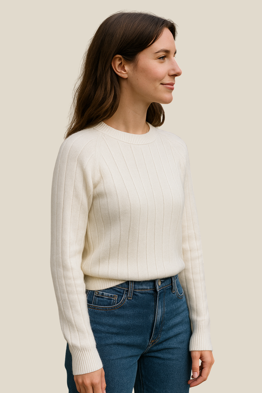 Women’s Knitted Long Sleeve Jumper, Crewneck Pullover, Relaxed Fit Sweatshirt