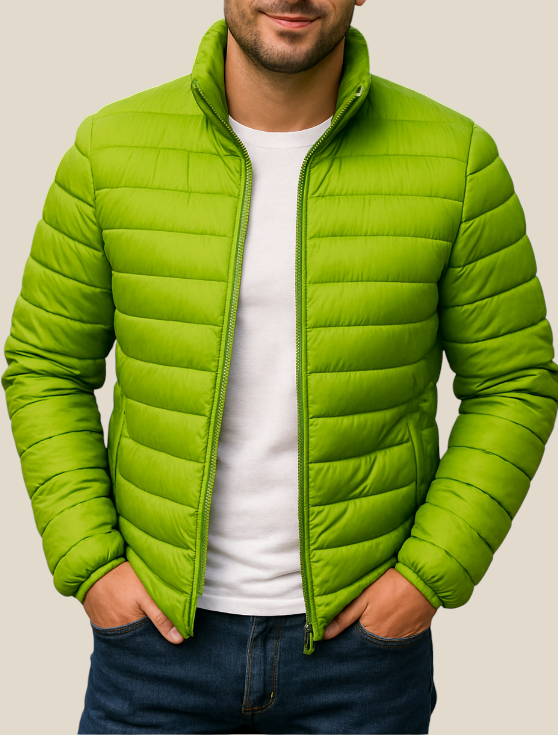Men’s Winter Puffer Jacket - Thick Cotton Padded Down Coat