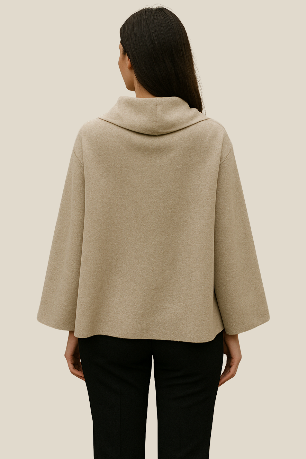 Women’s Elegant Long Cape Cardigan, Winter Knitted Scarf Styled Warm Jacket