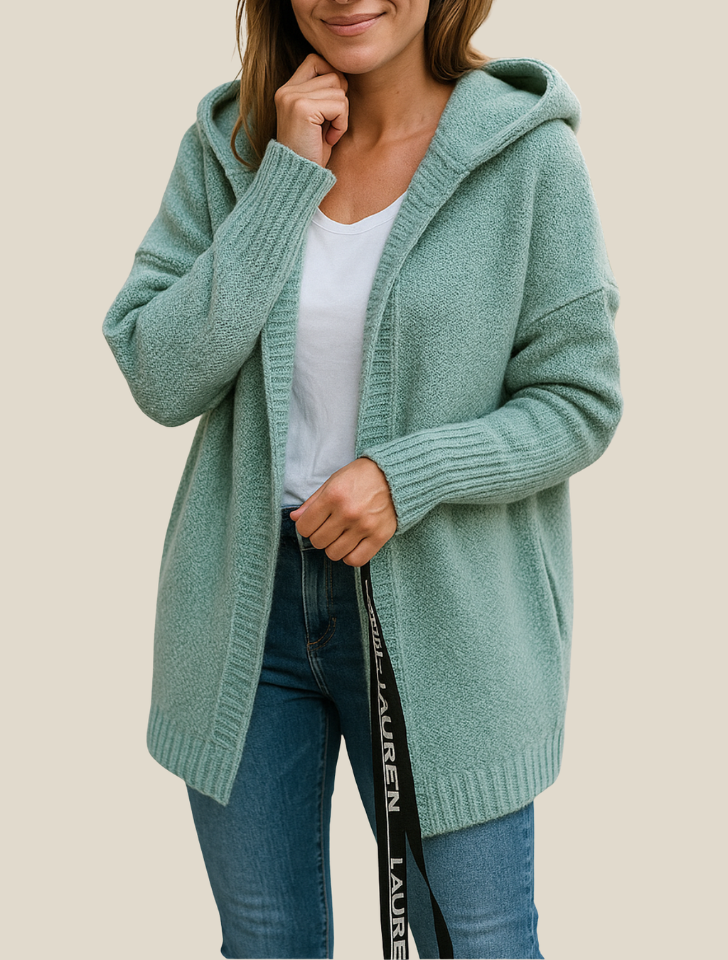 Women’s Knitted Long Cardigan Coat, Relaxed Fit Batwing Sleeve Sweater Jacket For Winter