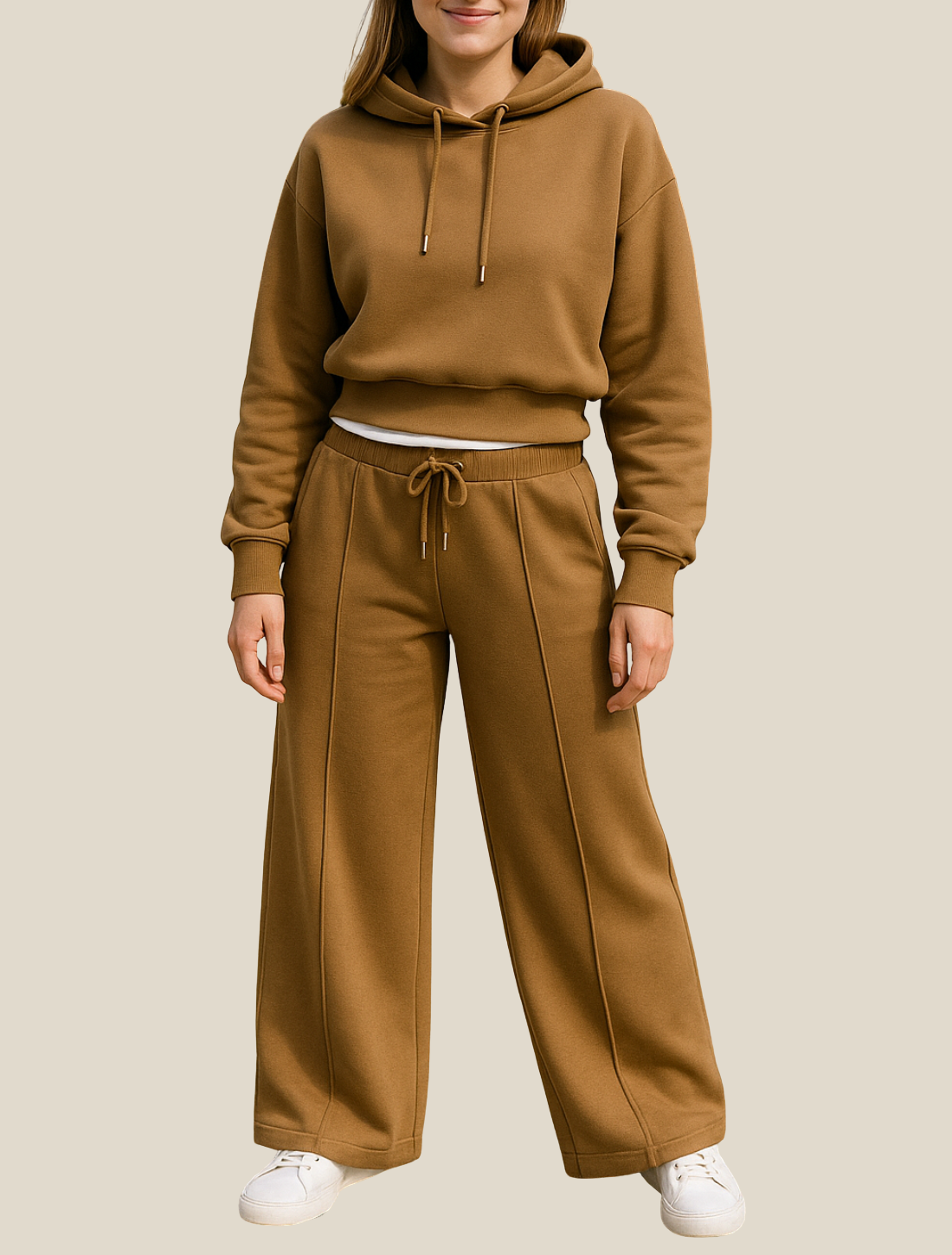 Women’s Two-Piece Hoodie Jogger Set, Casual Winter Tracksuit Outfit, Warm Loungewear