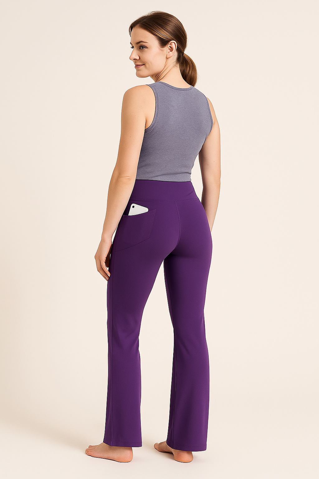 Women’s High Waist Trousers, Elegant Wide Leg Flared Palazzo Pants, Smart Casual Leggings