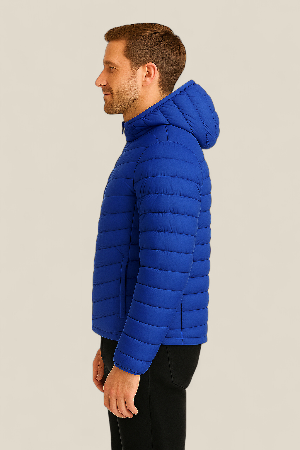 Men’s Lightweight Down Jacket - Winter Hooded White Duck Feather Coat