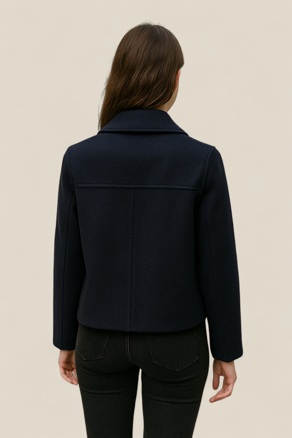 Women’s Woolen Blazer, Double Breasted Lapel Jacket, Warm Winter Coat