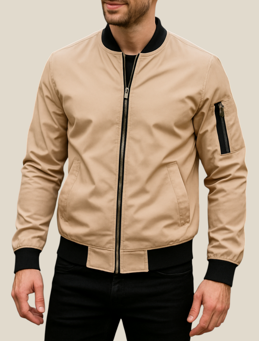 Men’s Windbreaker Jacket, Windproof Lightweight Winter Coat, Warm Outerwear