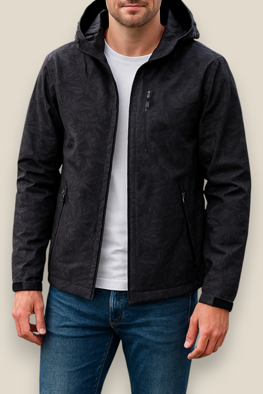 Men’s Outdoor Windbreaker Jacket, Lightweight Hooded Coat, Winter Pullover