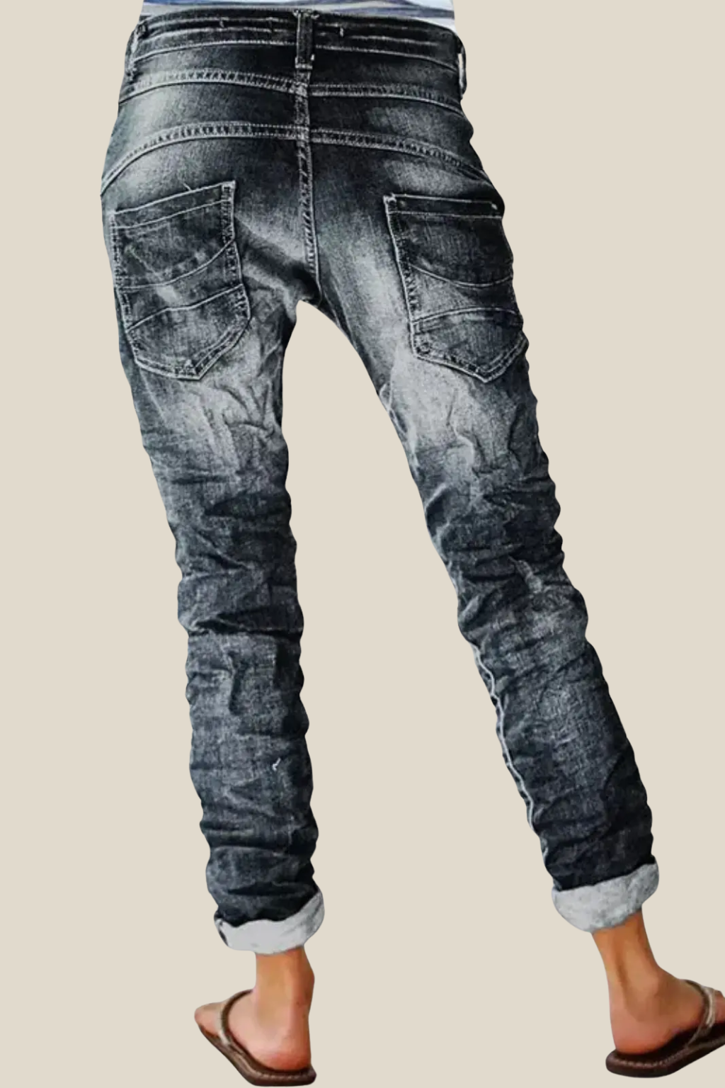 Women’s High-Waisted Denim Jeans, Slim Fitting Straight Leg Stretch Jeans For Casual Wear