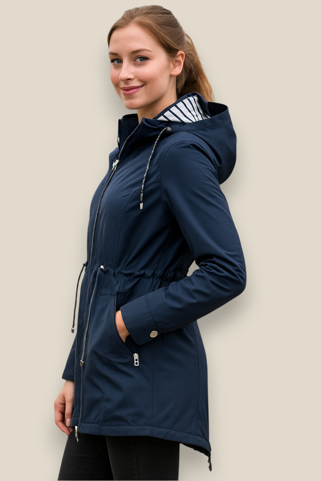 Women’s Waterproof Raincoat, Lightweight Trench Jacket, Casual Outdoor Coat