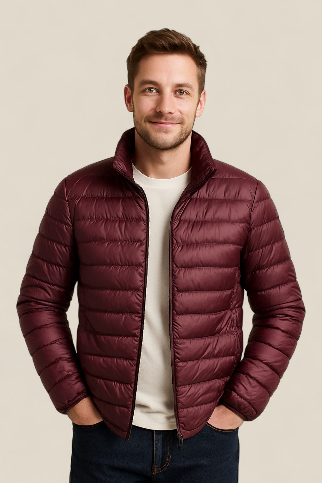Men’s Down Puffer Jacket - Ultra Light Waterproof Winter Coat