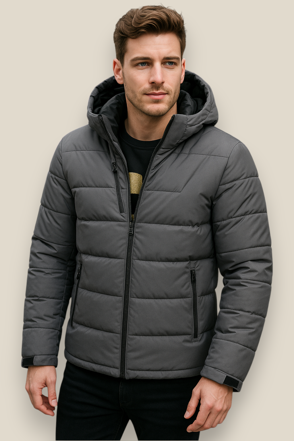 Men’s Hooded Duck Down Puffer Jacket - Thick Warm Casual Coat