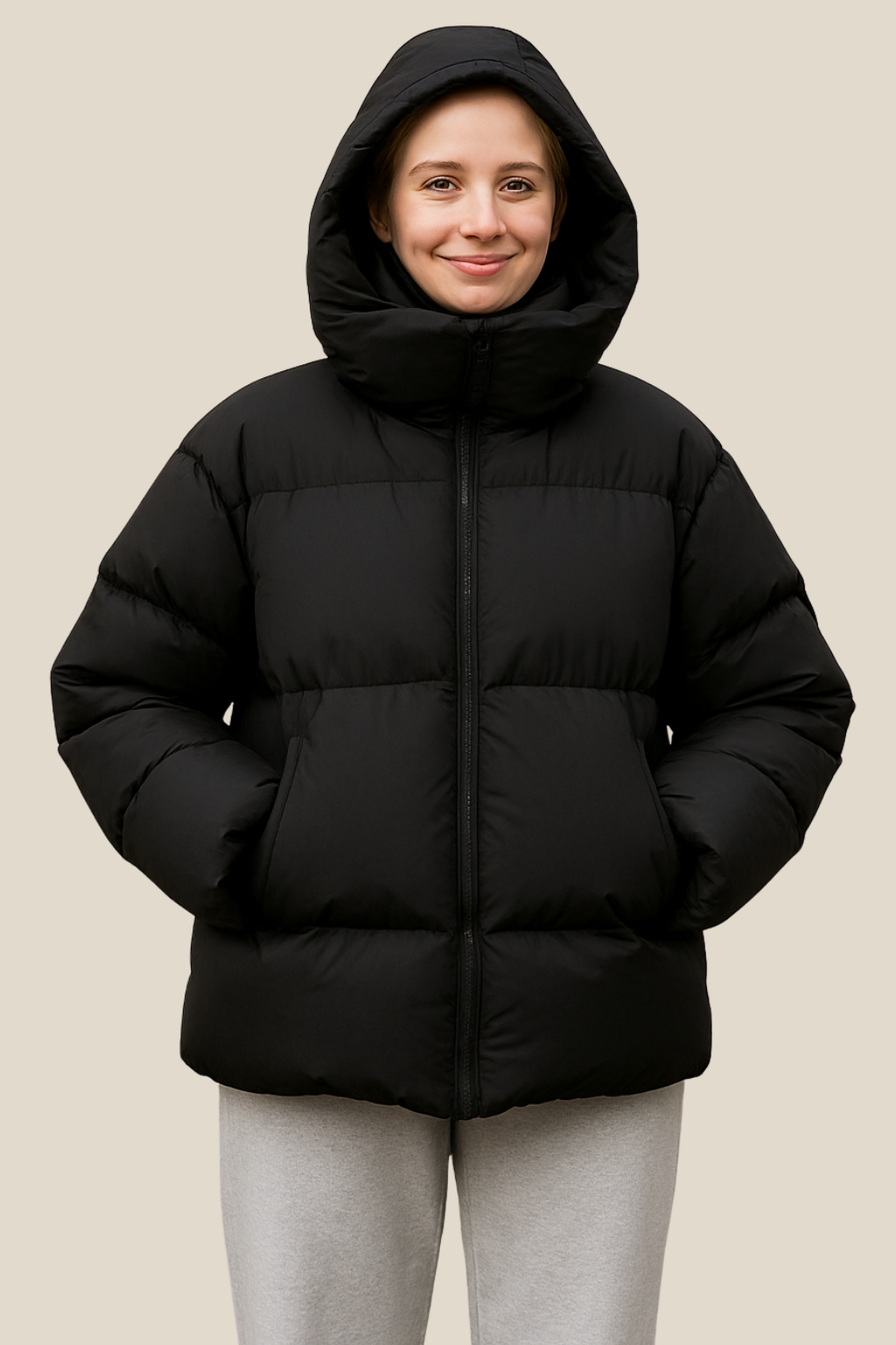 Women’s Hooded Winter Puffer Jacket, Warm Loose-Fit Parka, Casual Cold-Weather Coat
