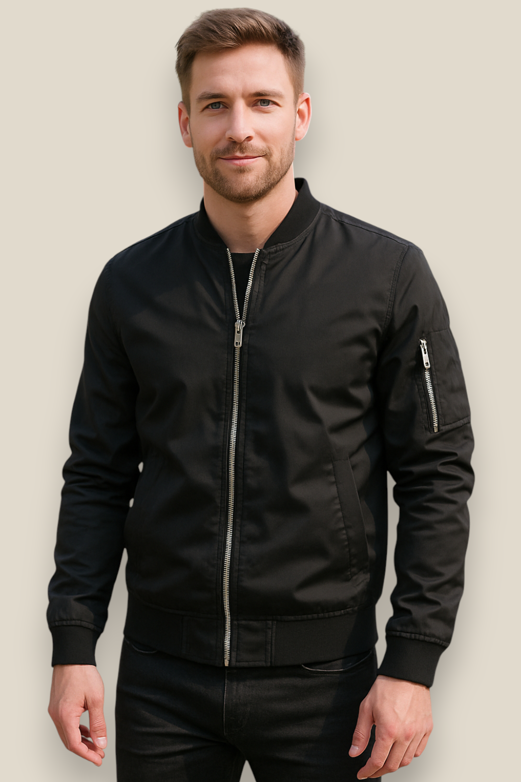 Men’s Windbreaker Jacket, Windproof Lightweight Winter Coat, Warm Outerwear