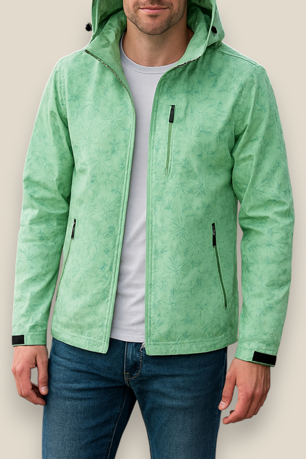 Men’s Outdoor Windbreaker Jacket, Lightweight Hooded Coat, Winter Pullover