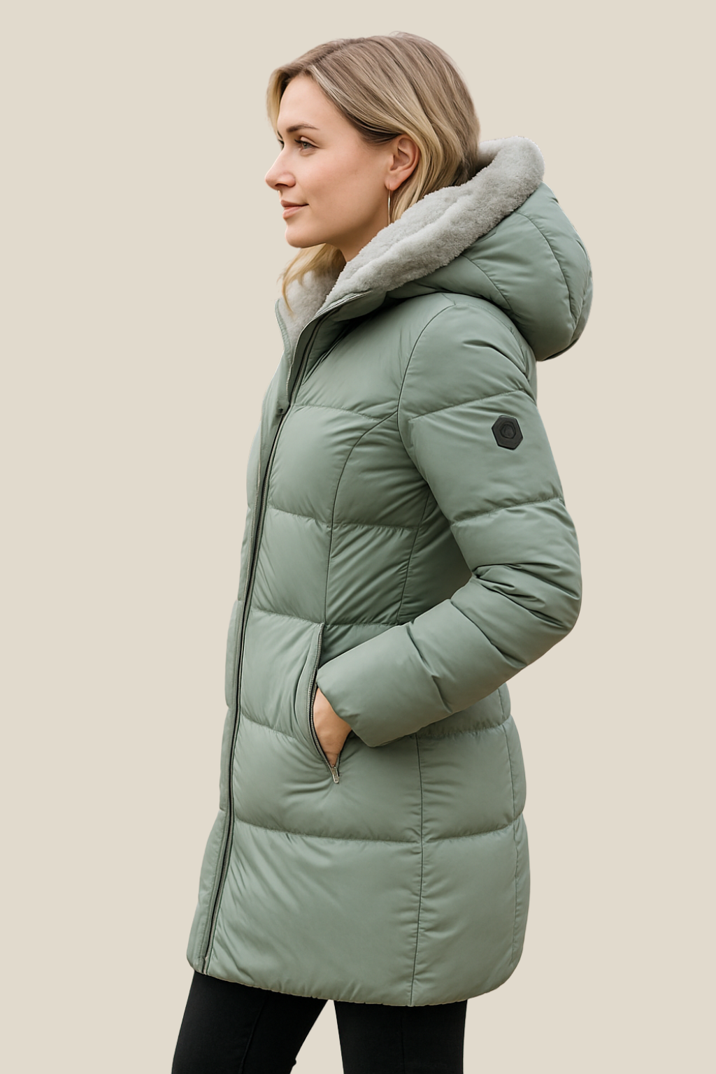 Women’s Puffer Winter Coat, Hooded Warm Fleece-Lined Jacket, Thick Lightweight Raincoat For Winter