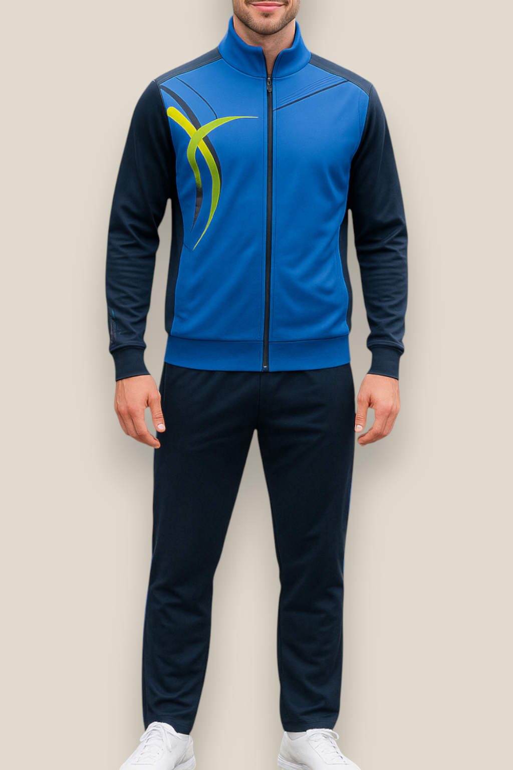Men’s Sportswear Set - Two-Piece Jacket And Jogging Tracksuit Set