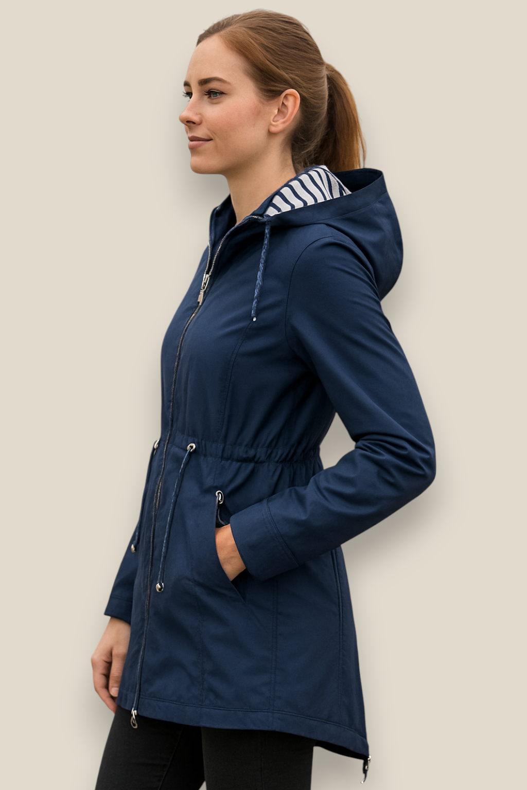 Women’s Waterproof Parka Jacket - Lightweight Hooded Trench coat