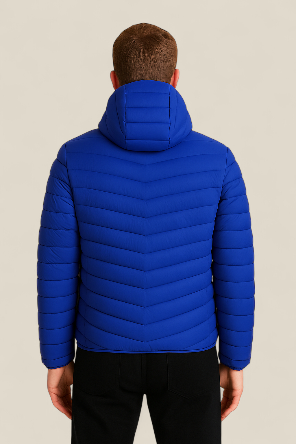 Men’s Lightweight Down Jacket - Winter Hooded White Duck Feather Coat