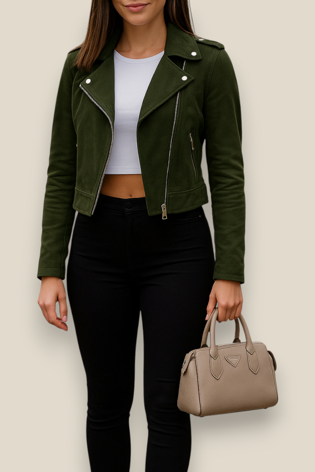 Women’s Suede Velvet Jacket, Short Side Zip Casual Winter Coat, Comfort Winter Wear