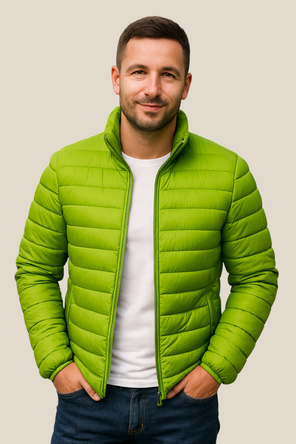 Men’s Winter Puffer Jacket - Thick Cotton Padded Down Coat