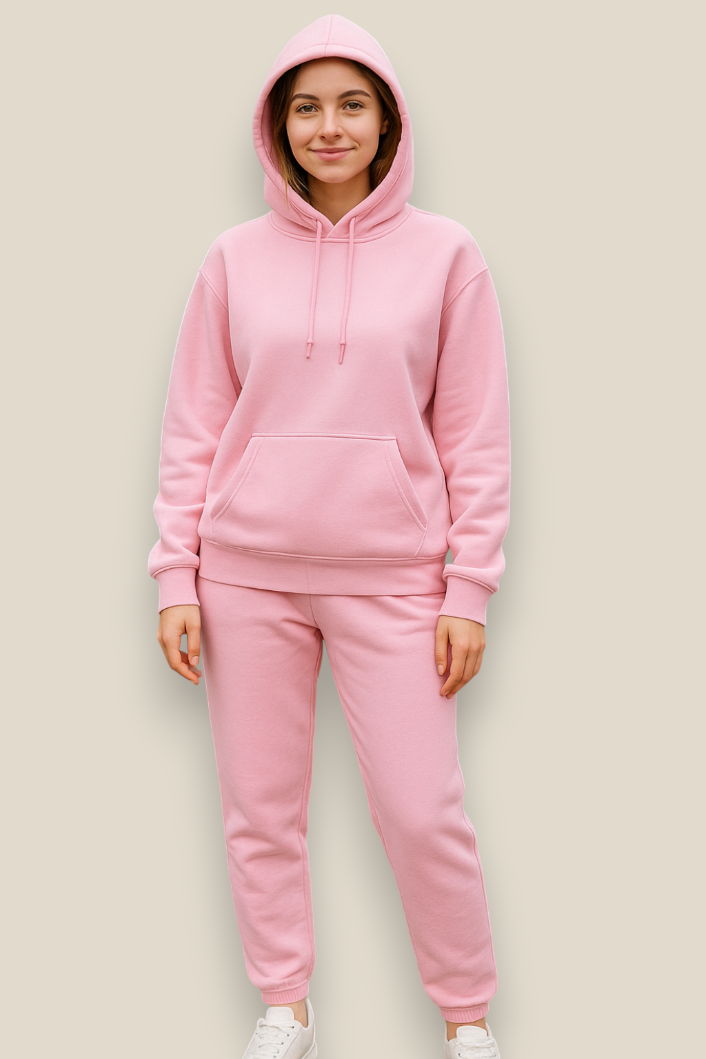 Women’s Winter Tracksuit Set, Two-Piece Fitness Hoodie And Jogging Pants, Fleece-Lined Sportswear