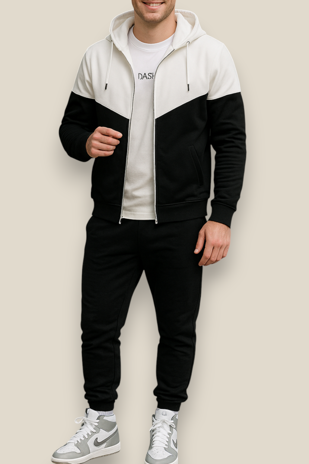 Men’s Two Piece Tracksuit Set, Hooded Jacket And Jogger Pants, Casual Athleisure Outfit