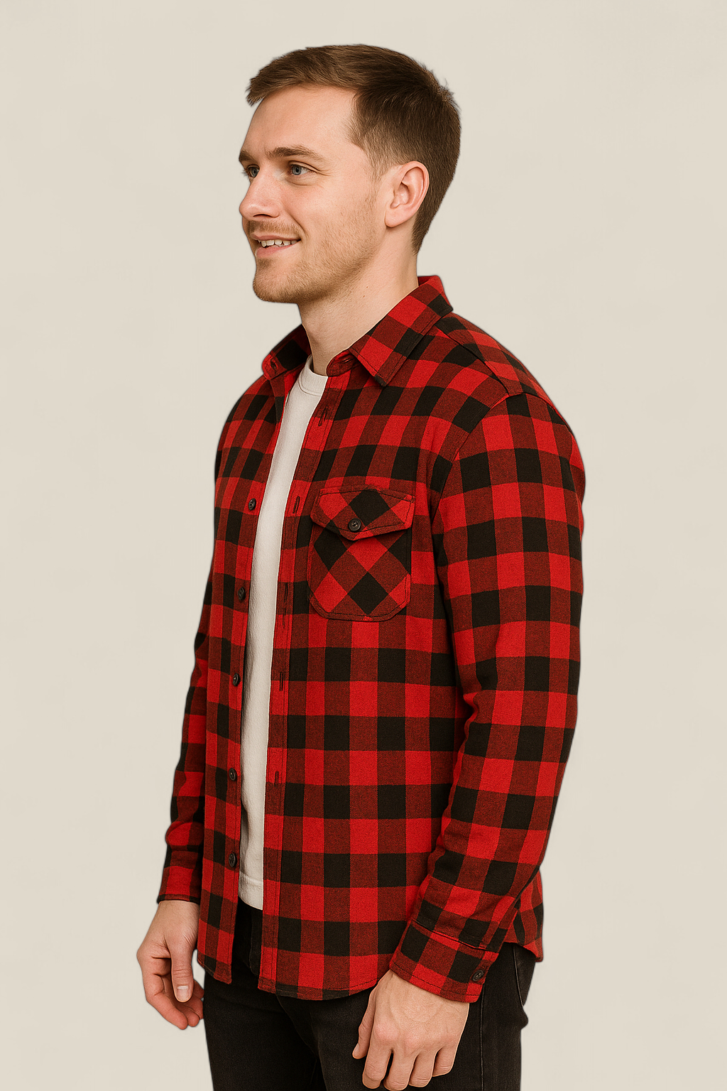 Men’s Classic Flannel Shirt - Plaid Long Sleeve Smart Casual Top