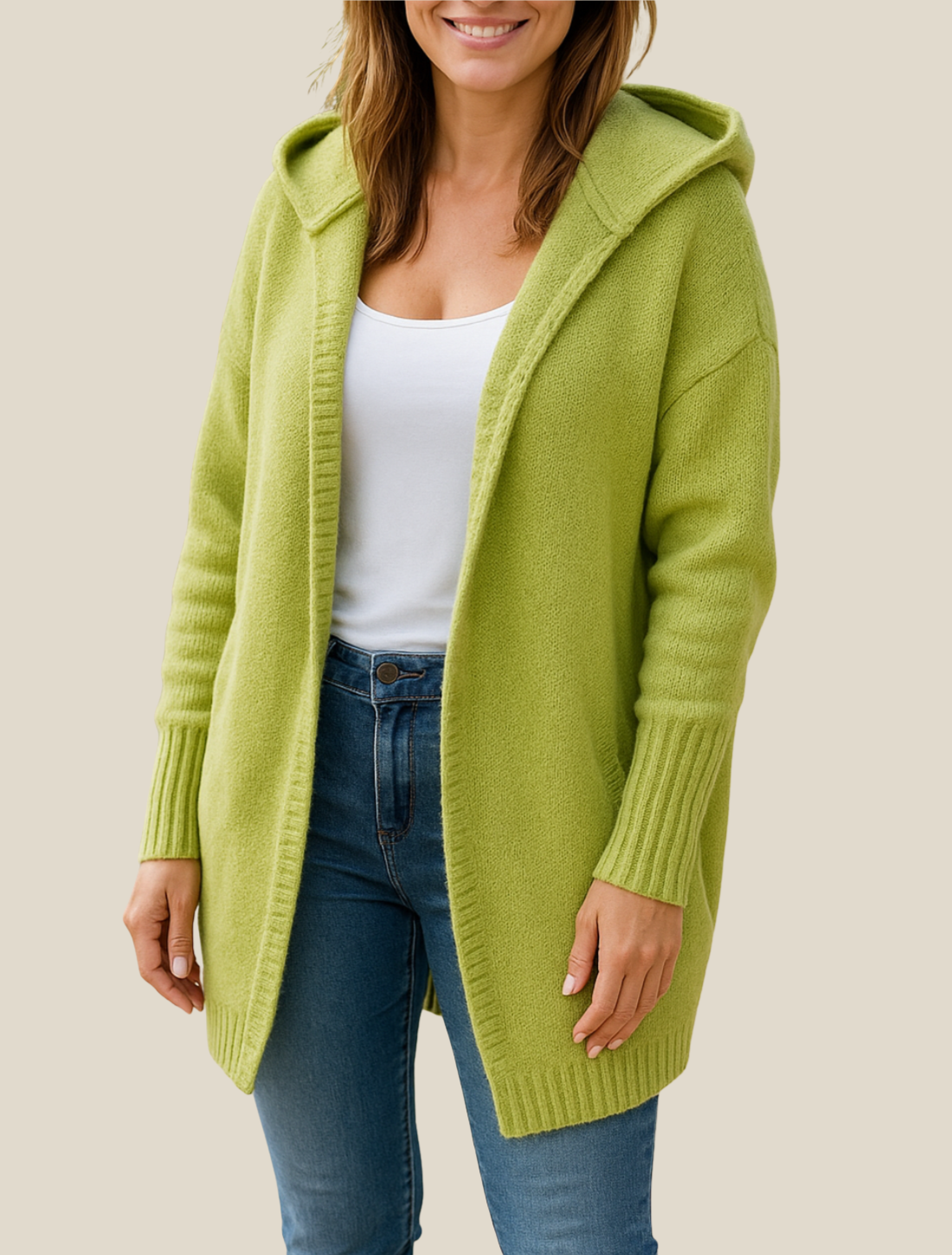 Women’s Knitted Long Cardigan Coat, Relaxed Fit Batwing Sleeve Sweater Jacket For Winter