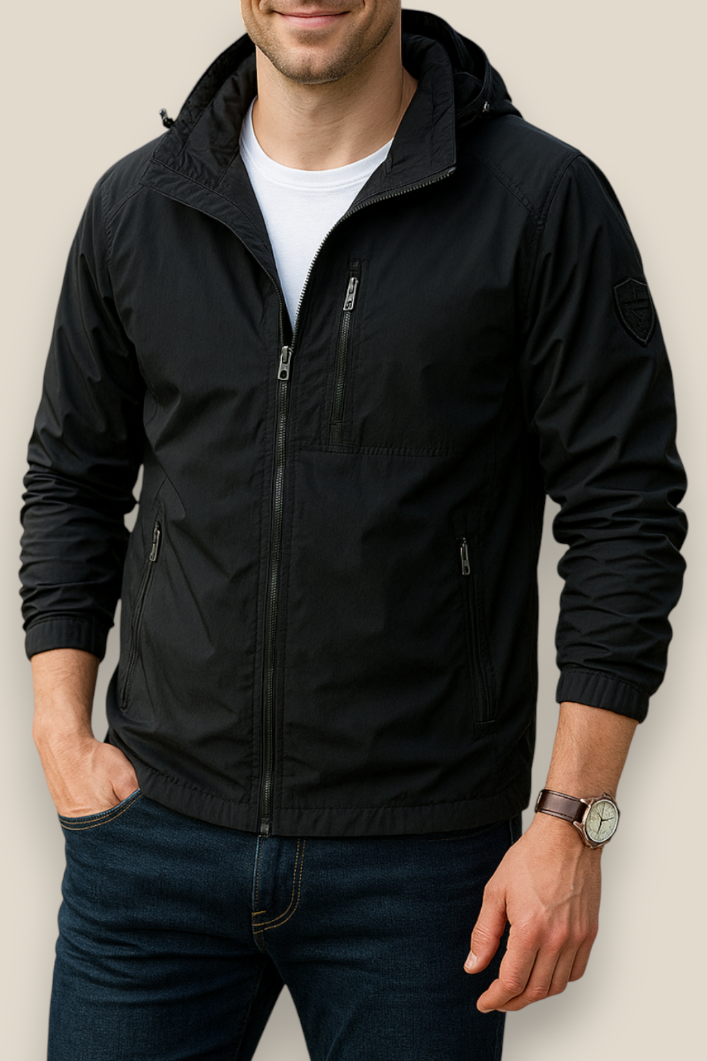 Men’s Waterproof Hiking Jacket -Outdoor Hooded Windbreaker