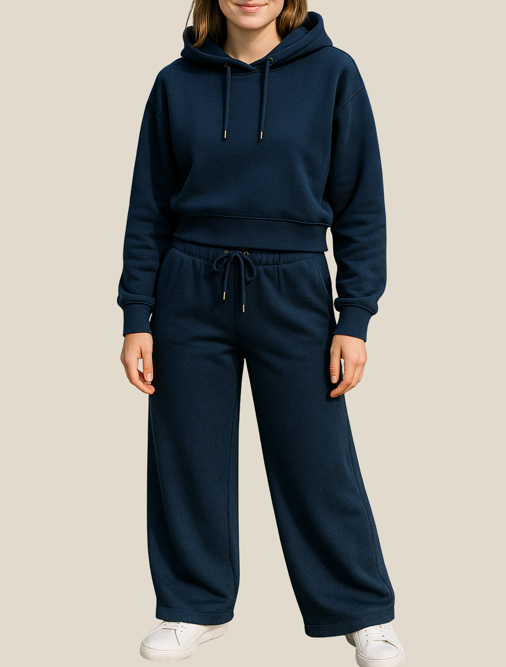 Women’s Two-Piece Hoodie Jogger Set, Casual Winter Tracksuit Outfit, Warm Loungewear