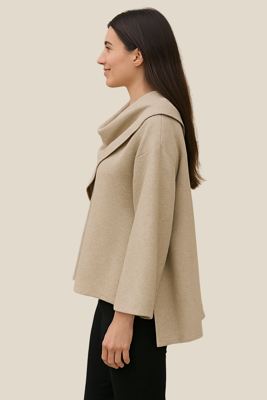 Women’s Elegant Long Cape Cardigan, Winter Knitted Scarf Styled Warm Jacket