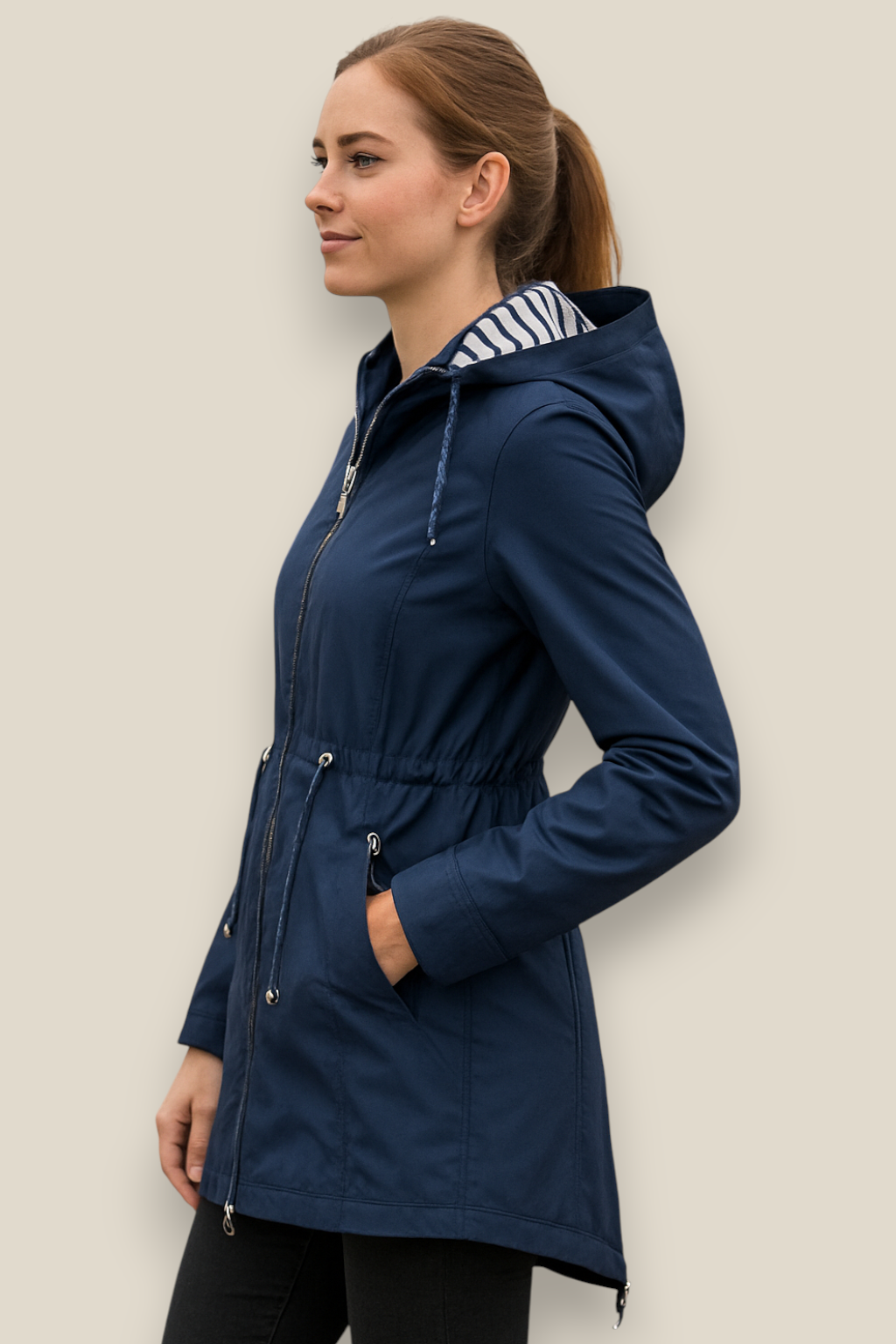 Women’s Waterproof Raincoat, Lightweight Trench Jacket, Casual Outdoor Coat