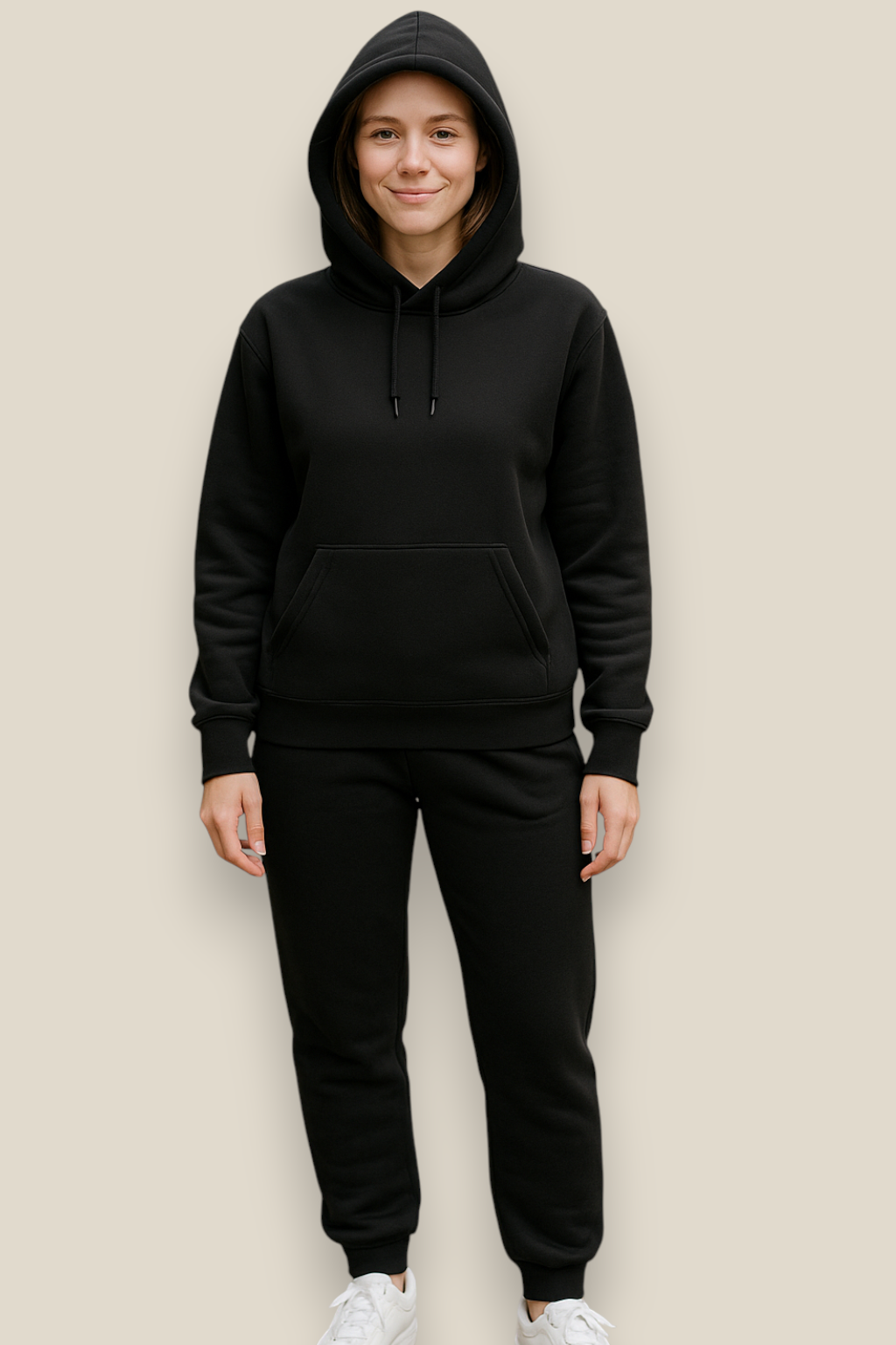 Women’s Winter Tracksuit Set, Two-Piece Fitness Hoodie And Jogging Pants, Fleece-Lined Sportswear