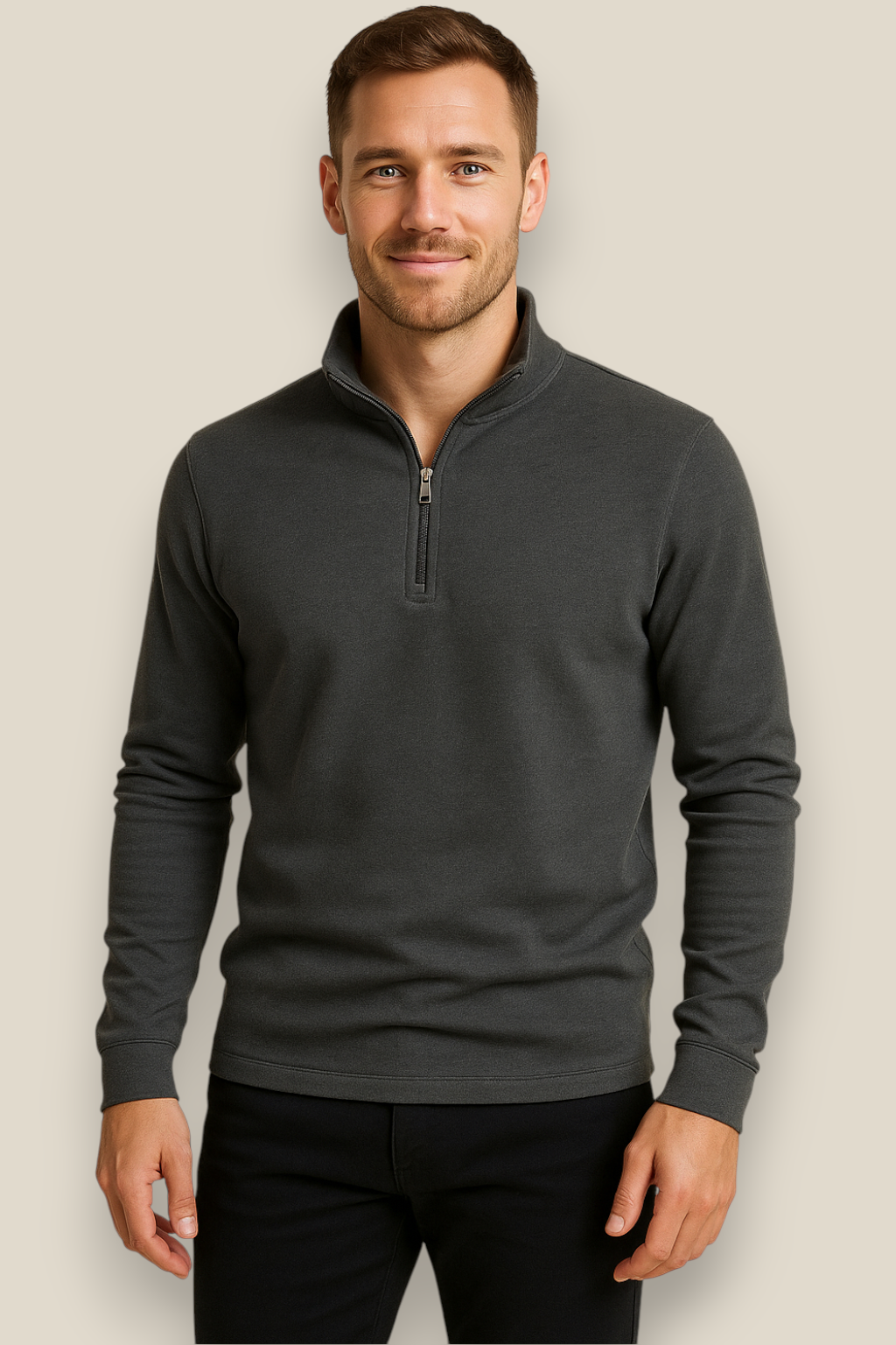 Men’s Fleece Jumper - Long-Sleeve Stand-Up Collar Winter Jacket