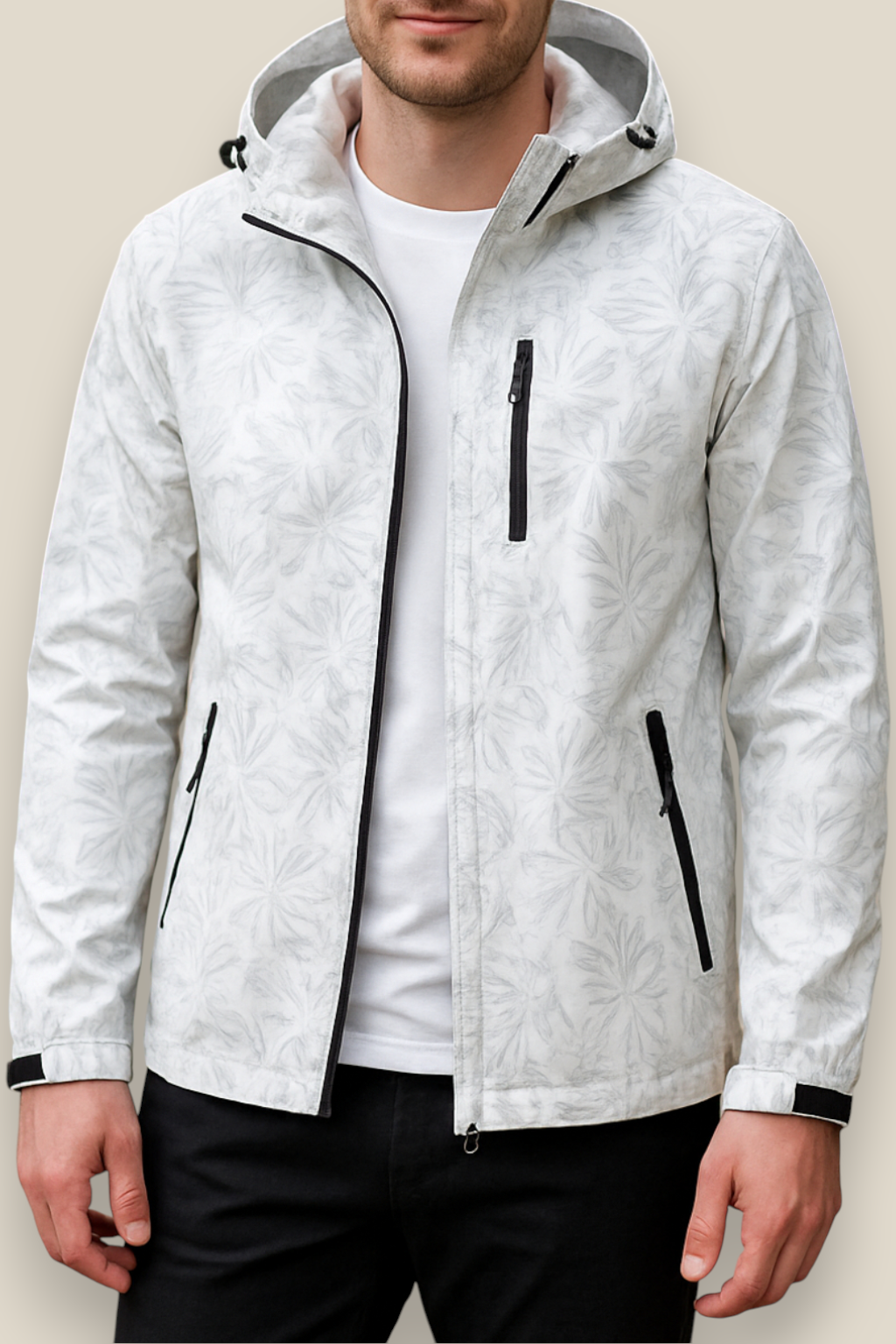 Men’s Outdoor Windbreaker Jacket, Lightweight Hooded Coat, Winter Pullover