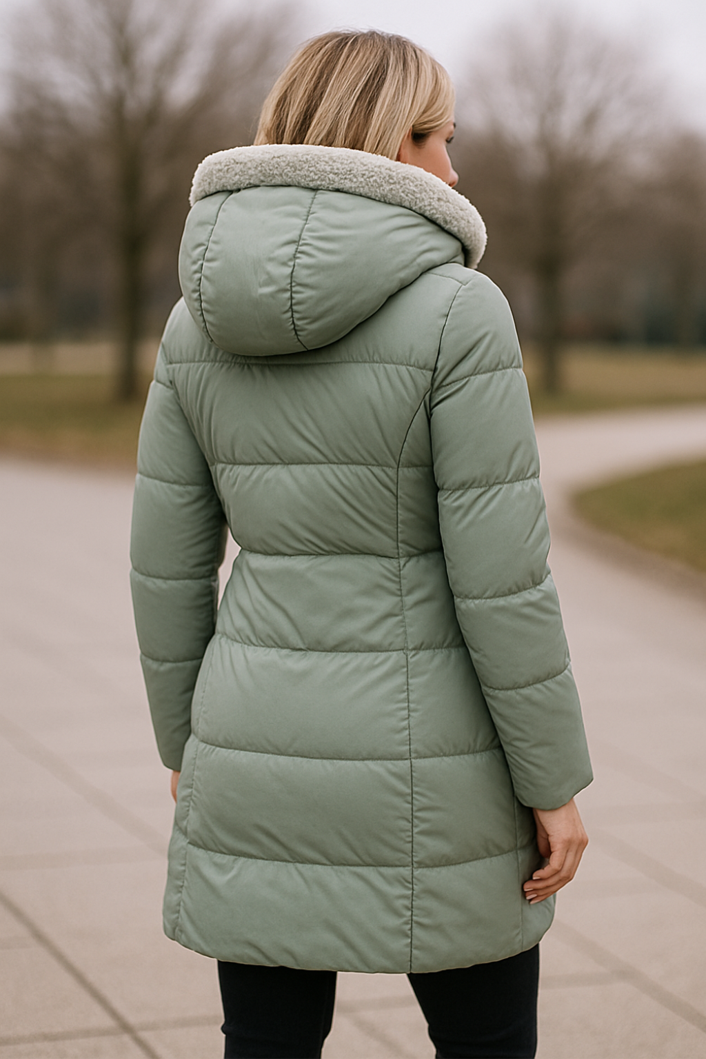 Women’s Puffer Winter Coat, Hooded Warm Fleece-Lined Jacket, Thick Lightweight Raincoat For Winter