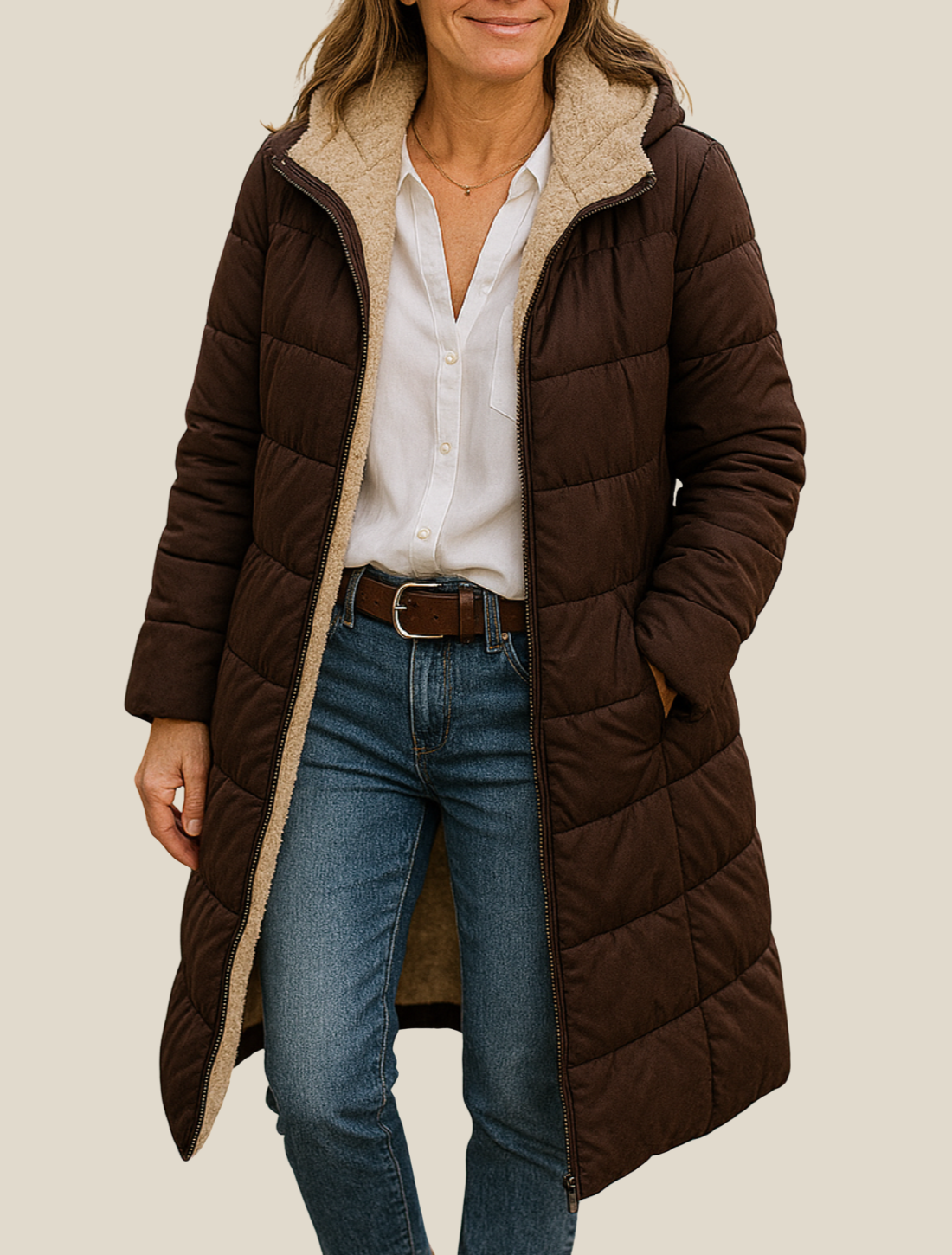 Women’s Hooded Winter Jacket, Long Warm Puffer Coat for Cold Weather And Daily Commuting