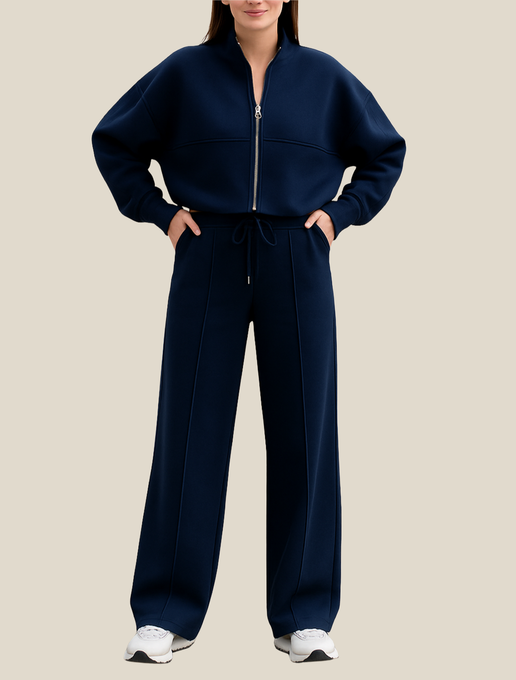 Women’s Two-Piece Tracksuit Set, Zip Jacket And Pants, Casual Sportswear Outfit
