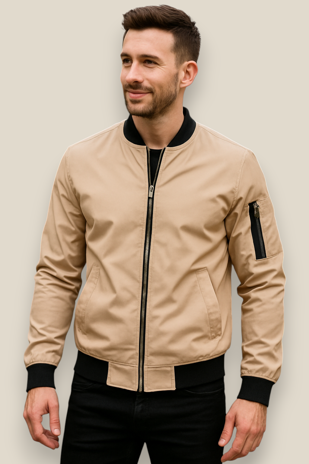 Men’s Windbreaker Jacket, Windproof Lightweight Winter Coat, Warm Outerwear