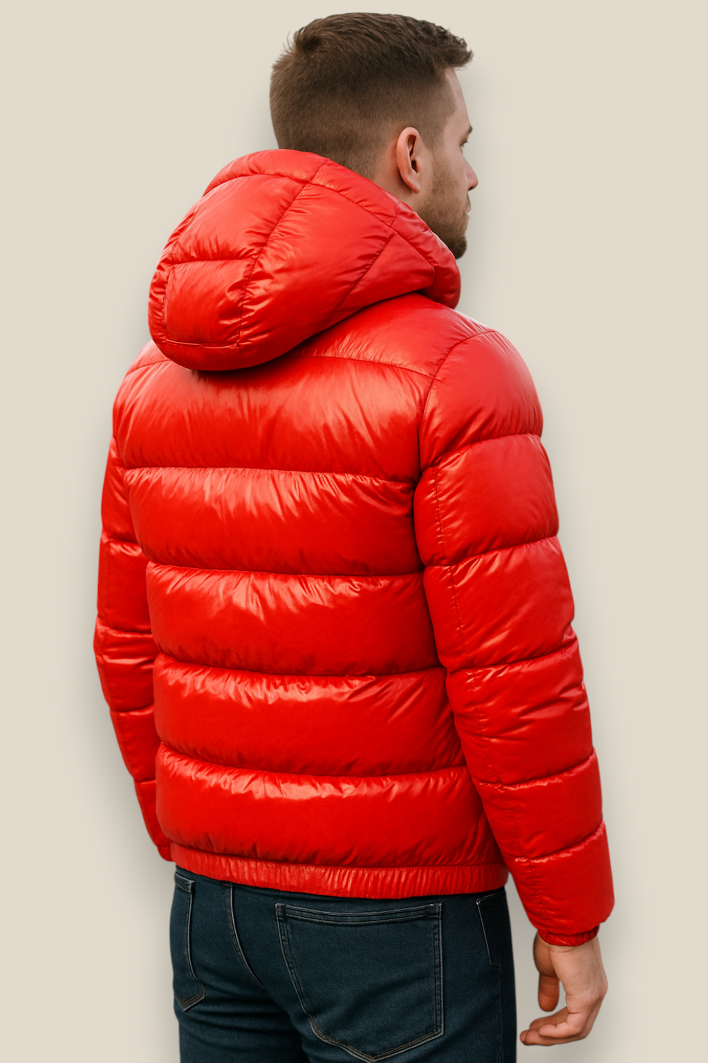 Men’s Waterproof Puffer Jacket - Glossy Down Winter Parka