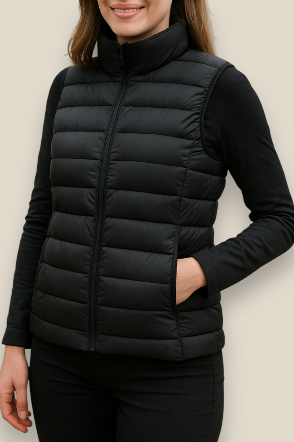 Women’s Sleeveless Down Gilet, Lightweight Puffer Vest, Warm Winter Jacket