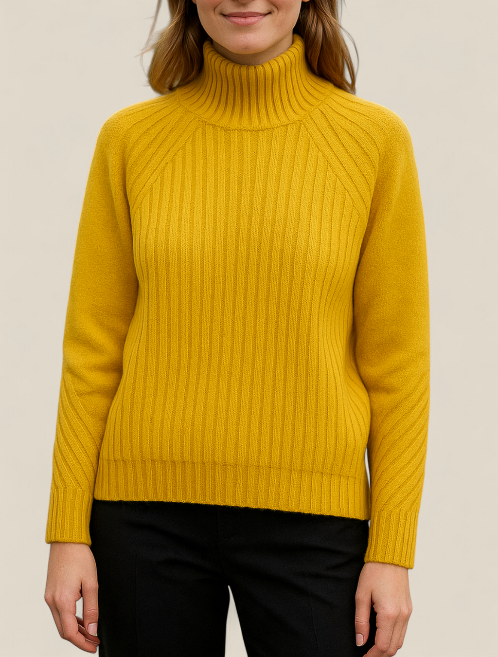 Women’s Turtleneck Knitted Jumper, Elegant Long Sleeve Sweatshirt, Winter Casual Blouse